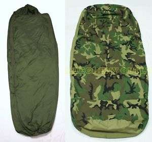 Army PATROL SLEEPING BAG w/ GORETEX BIVY COVER NICE  