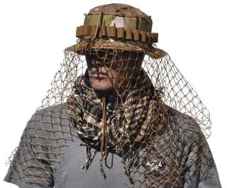 Sniper Ghillie Special Operations Boonie Hat Netting Camo Veil OD 