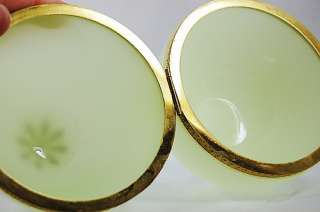 OLD FRENCH OPALINE ART GLASS LIGHT GREEN GOLD EGG ORMOLU HINGED BOX 