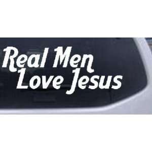 Real Men Love Jesus Text Only Christian Car Window Wall Laptop Decal 