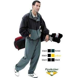  Golf Rain Suit by ProActive (Color=Black/Forest   XXL only 