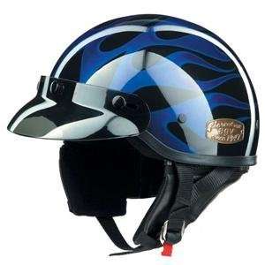  AGV Thunder Half Helmet   Large/Cobalt Flames Automotive