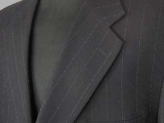 TRUSSINI ITALY Charcoal Stripe 3Btn Wool Suit 46L  