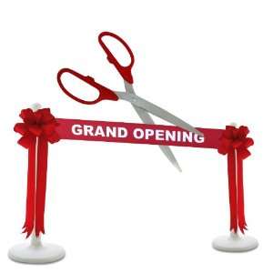   Ribbon Cutting Scissors with 5 Yards of 6 Red Grand Opening Ribbon, 2