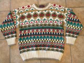 Vtg Chaps Ralph Lauren Indian Navajo Print Sweater Medium So soft 