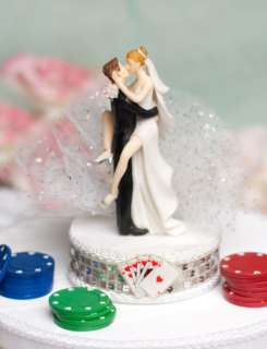 Taking a Gamble Vegas Themed Wedding Cake Topper  