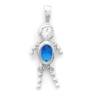   Silver December Boy Crystal Kid (Blue): West Coast Jewelry: Jewelry