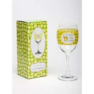  * Mary Phillips Designs Wine OClock Wine Glass   12 oz 