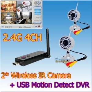   wireless usb dvr security kit motion detect+2 ir camera: Camera