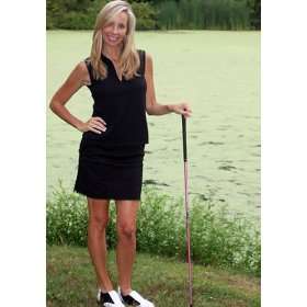  Golftini Black Flat Front Ladies Golf Skort Sports 