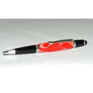  New Wall Street Ballpoint Pen Chrome with Stylus Red Fire 
