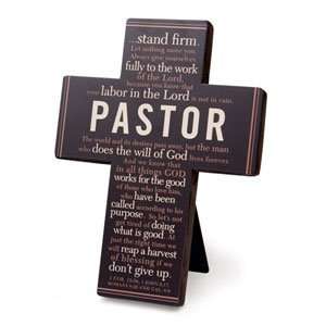  Words Of Inspiration Pastor Metal Scripture Cross Stand 