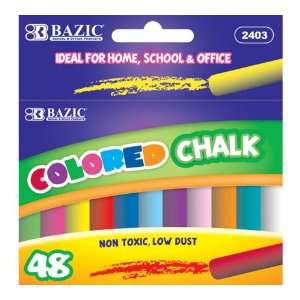  Bazic Chalk, Assorted Colors, 48 per Box (Case of 72 